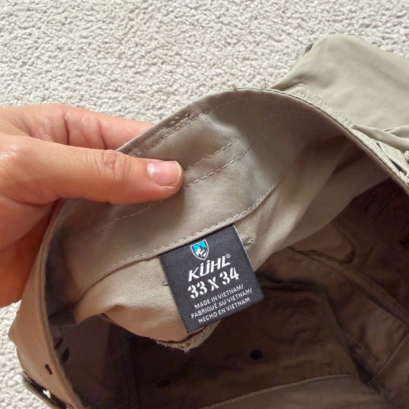 Kuhl Pants Mens 33x34 (32x32) Khaki Beige Hiking Outdoor Stretch Trail - Picture 6 of 8